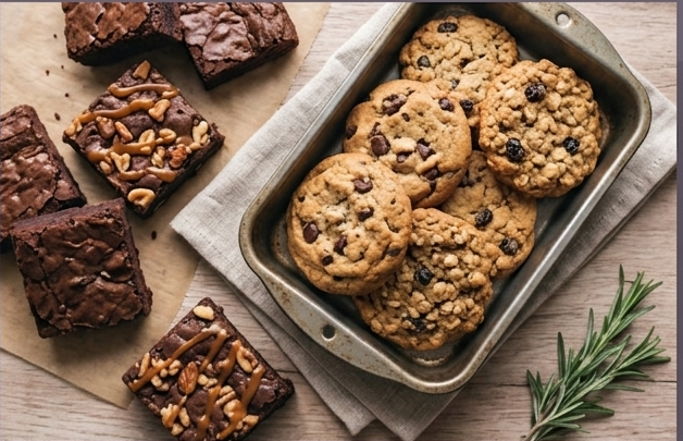 Freshly baked eggless brownies and cookies from the best bakery in Faridabad