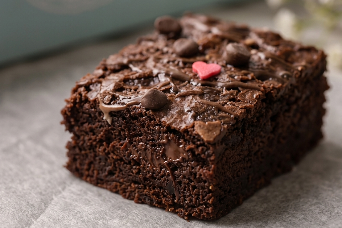 fudgy brownie close up from best dessert places near me